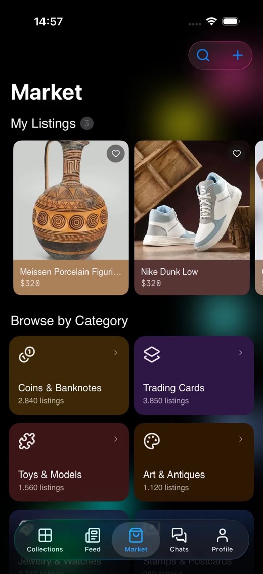 Suretare Marketplace screen