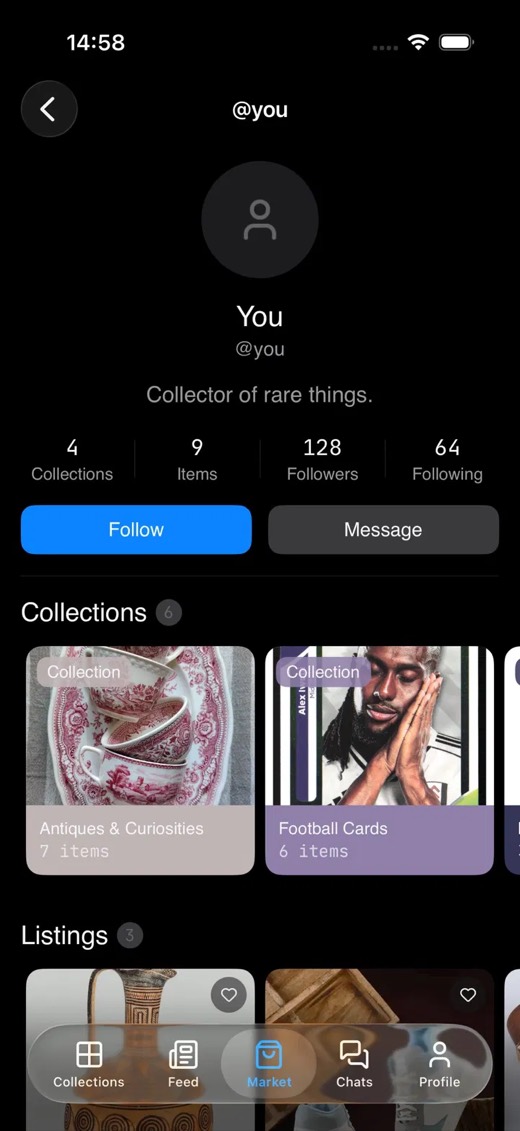 Suretare Profile screen